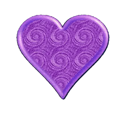 Purple Heart With Swirls Sticker