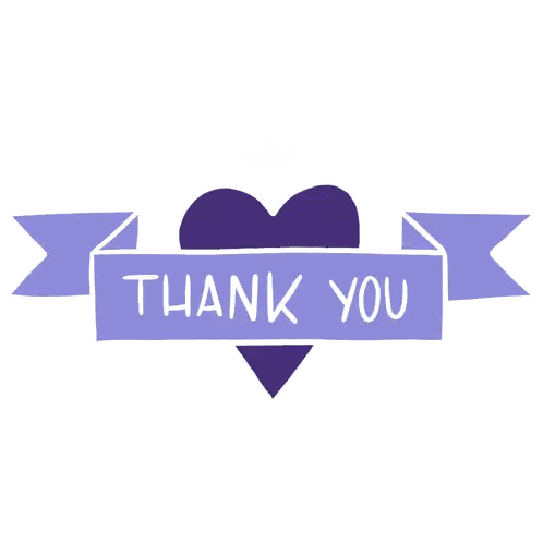 Purple Heart With Thank You Ribbon Sticker