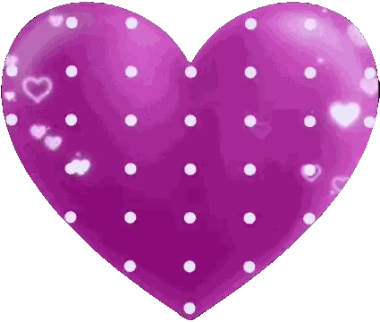 Purple Heart With White Polka Dots And Hearts Sticker