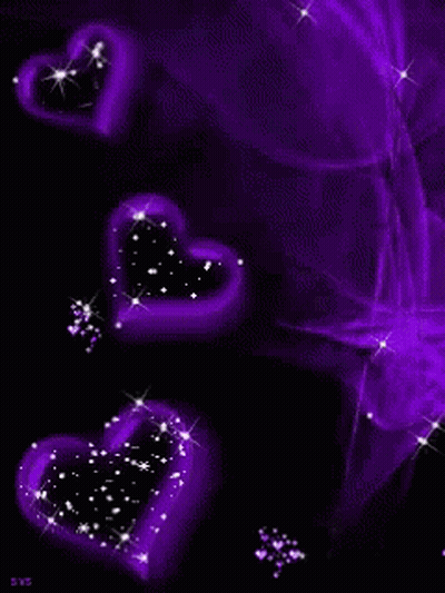 Purple Hearts Floating GIF
