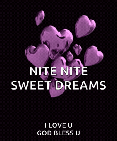 Purple Hearts Nite Nite Sweet Dreams GIF