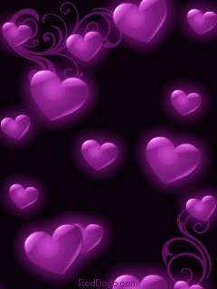 Purple Hearts On A Black Background With The Website Reddoo.com In The Corner GIF