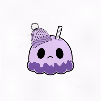 Purple Ice Cream With Straw Mood Mildly Concerned About Everything GIF