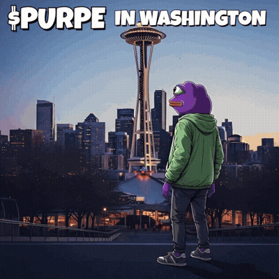 Purple In Washington Person Standing In Front Of City Skyline GIF