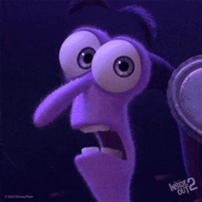 Purple Inside Out 2 Character Surprised GIF