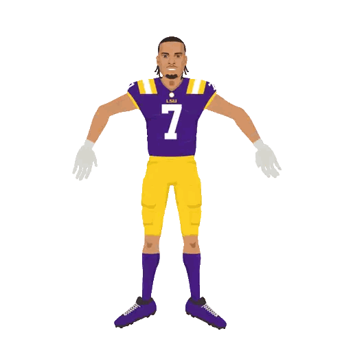 Purple Jersey Football Player Number 7 Sticker