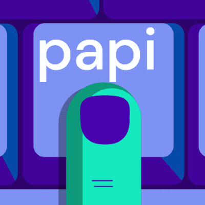 Purple Keyboard With Papi Written On It GIF