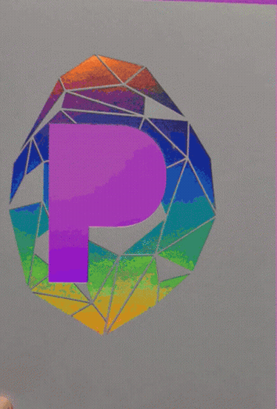 Purple Letter P Surrounded By Geometric Design GIF