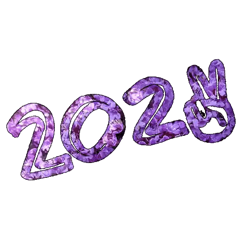 Purple Letters 2029 Sticker
