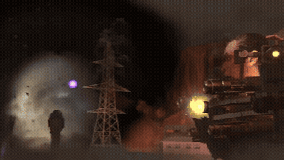 Purple Light Coming Out Of Tower In Video Game GIF