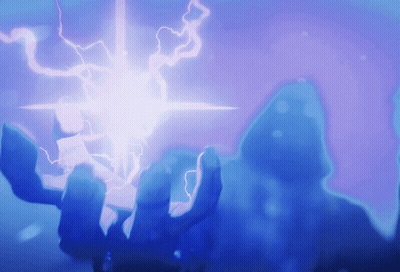Purple Lightning Bolt Coming From Hand GIF