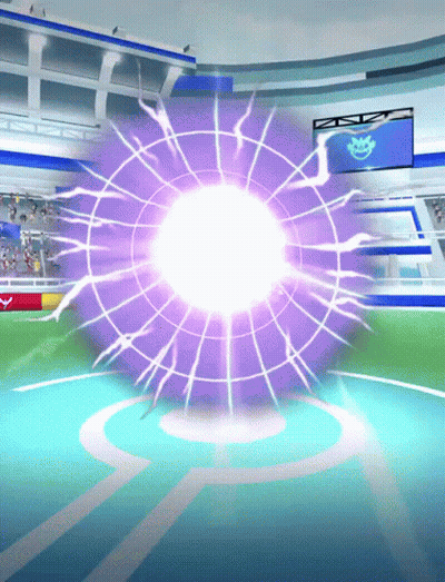 Purple Lightning Bolt Coming Out Of Circle In Stadium GIF