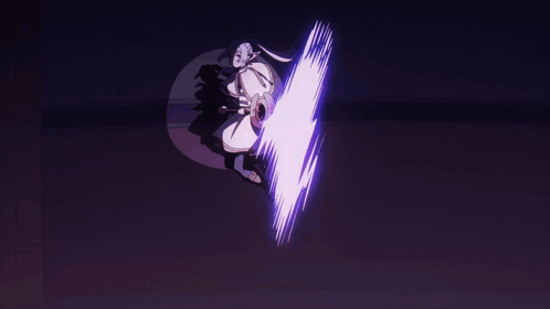 Purple Lightning Bolt From Person's Mouth GIF