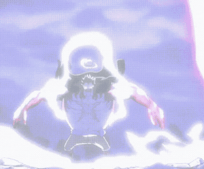 Purple Lightning Bolt Striking Person's Head GIF