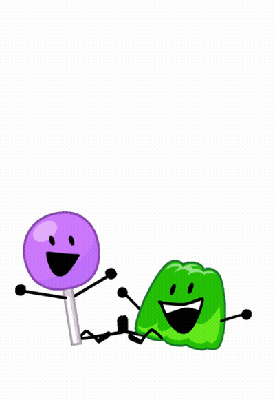 Purple Lollipop Next To Green Gummy GIF