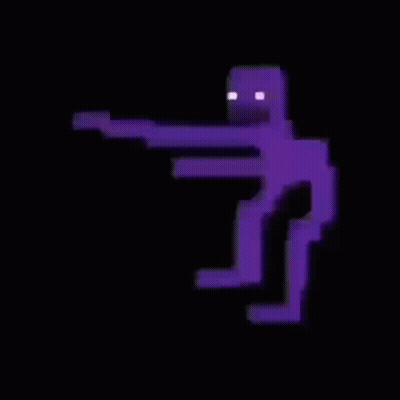 Purple Man Holding Gun GIF