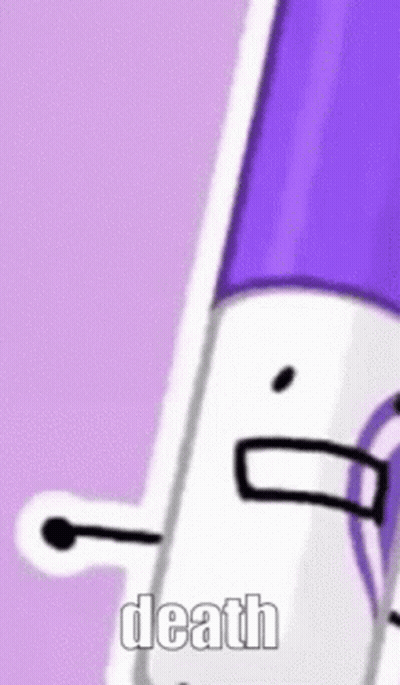 Purple Marker With Face Saying Death GIF
