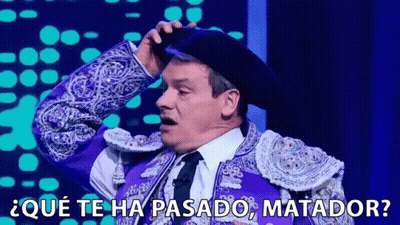 Purple Matador Asking Que Te Ha Pasado Matador GIF