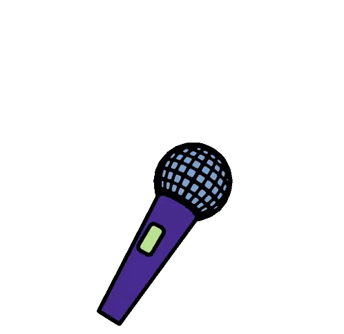 Purple Microphone With Blue Ball Sticker