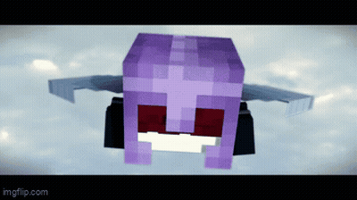 Purple Minecraft Character With Wings Flying