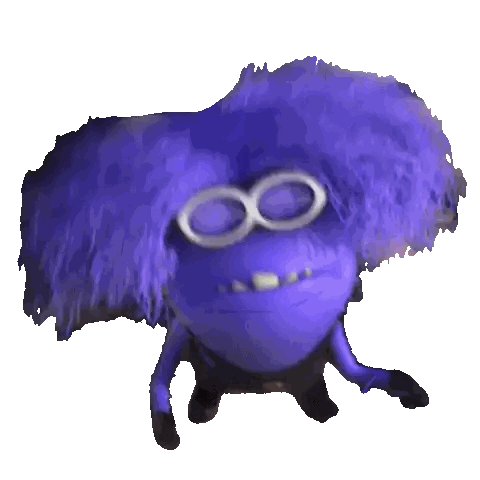 Purple Minion With Big Mouth And Googly Eyes Sticker