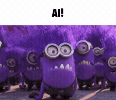 Purple Minions Saying AI GIF