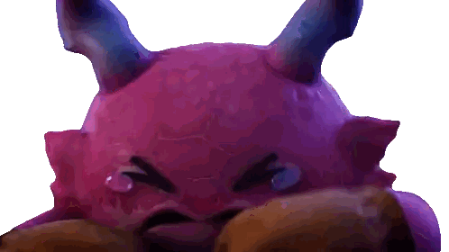 Purple Monster Crying With Tears Sticker