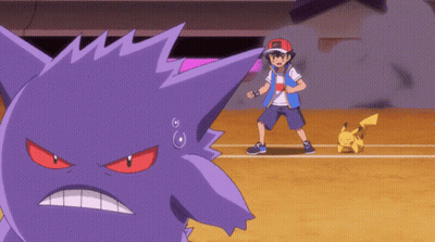 Purple Monster Holding Yellow Pokemon GIF
