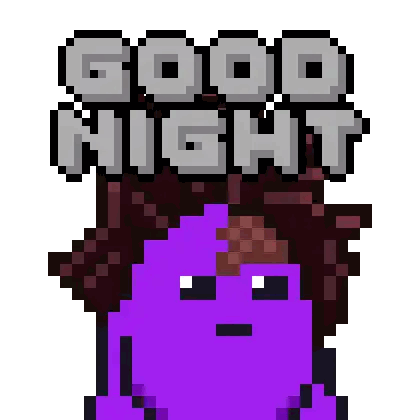Purple Monster Saying Good Night Sticker