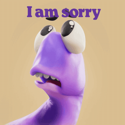 Purple Monster Saying I Am Sorry GIF