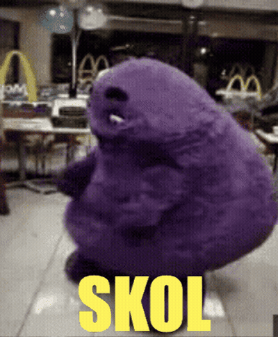 Purple Monster Saying Skol GIF