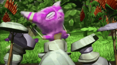 Purple Monster Standing On Rock GIF