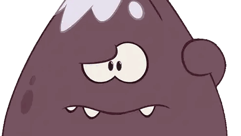 Purple Monster With Big Nose And Teeth Sticker