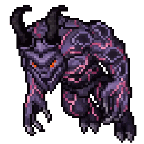 Purple Monster With Horns And Claws Sticker