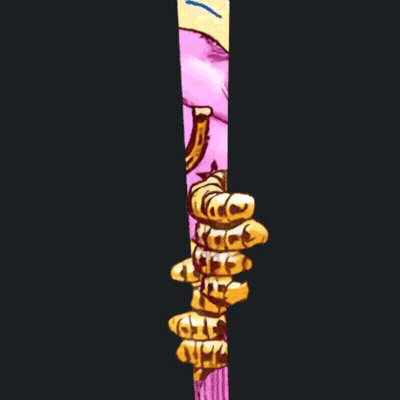 Purple Monster With Horseshoe On Head GIF