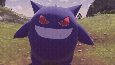 Purple Monster With Red Eyes Smiling GIF