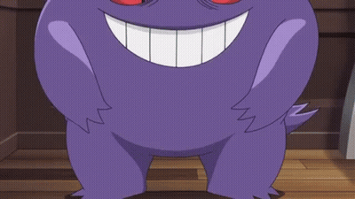 Purple Monster With Red Eyes Smiling GIF