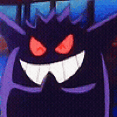 Purple Monster With Red Eyes Smiling GIF