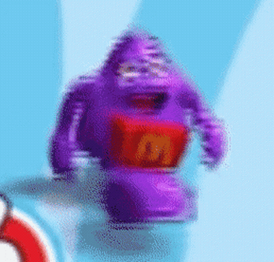Purple Monster With Red McDonald's Logo On Chest GIF