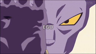 Purple Monster With Word Ego Above GIF