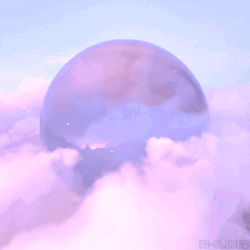 Purple Moon In Clouds Aesthetic Minimalist  GIF