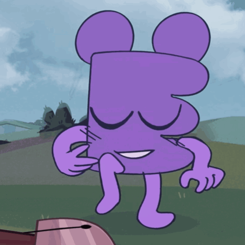 Purple Object With Ears And Legs GIF