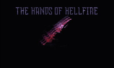 Purple Object With Hands Of Hellfire Text GIF