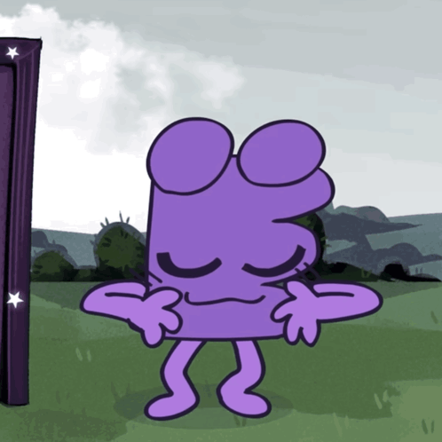 Purple Object With Number 3 On Face GIF