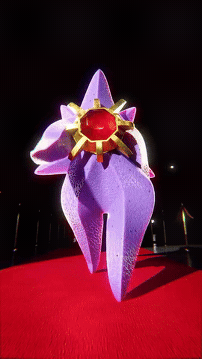Purple Object With Red Center On Red Surface GIF