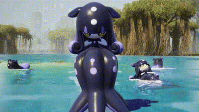 Purple Octopus With Two Other Octopus In Water GIF
