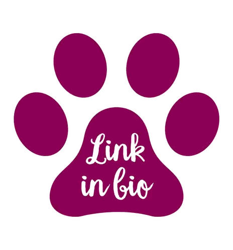 Purple Paw Print Link In Bio Sticker