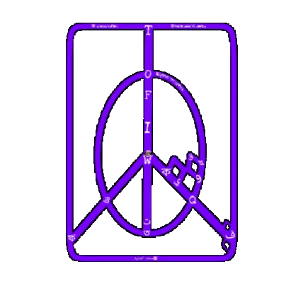 Purple Peace Sign With W Sticker