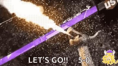 Purple Pencil With Flame Saying Let's Go GIF