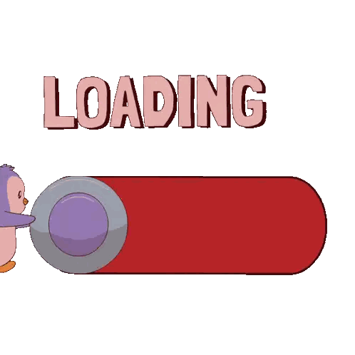 Purple Penguin Behind Loading Bar Sticker